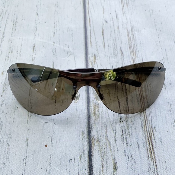 Cerruti 1881 Brown Lense Rimless Wrap Metal Arm Sunglasses C7217 A 120 - Picture 3 of 9